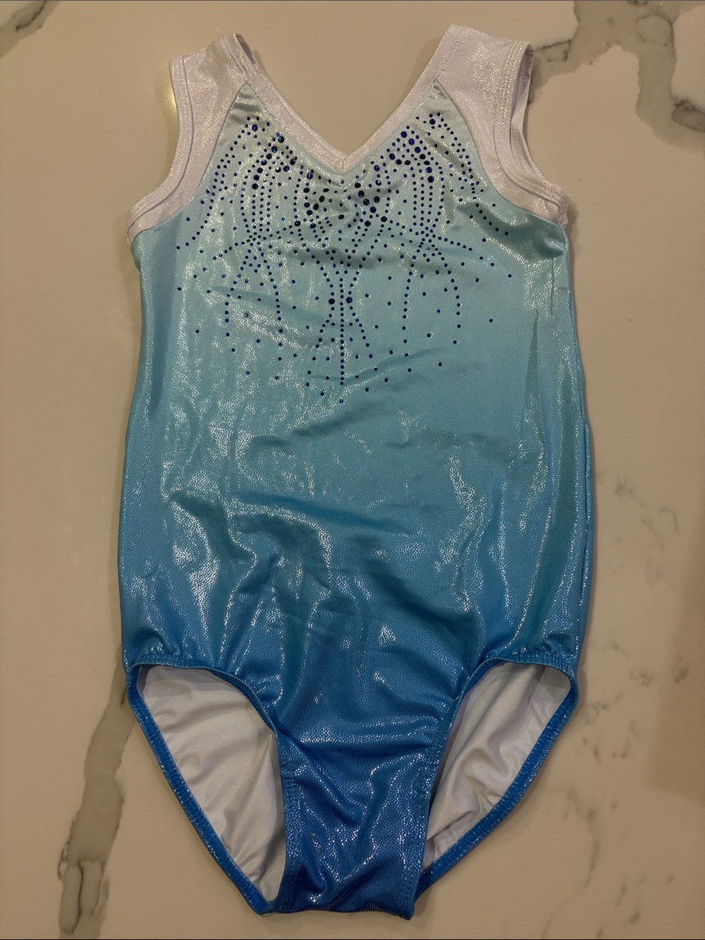 Sparkling Blue Ombre Gymnastics Leotard
